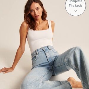 A&F cotton blend seamless fabric tank bodysuit